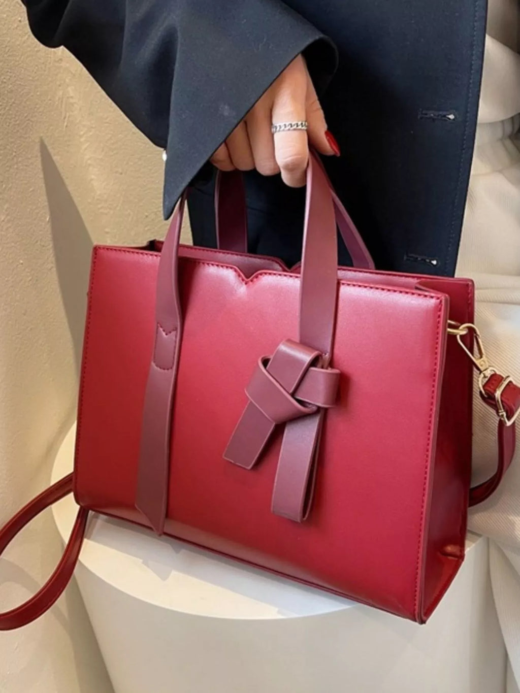 Faux Leather Tote Bag