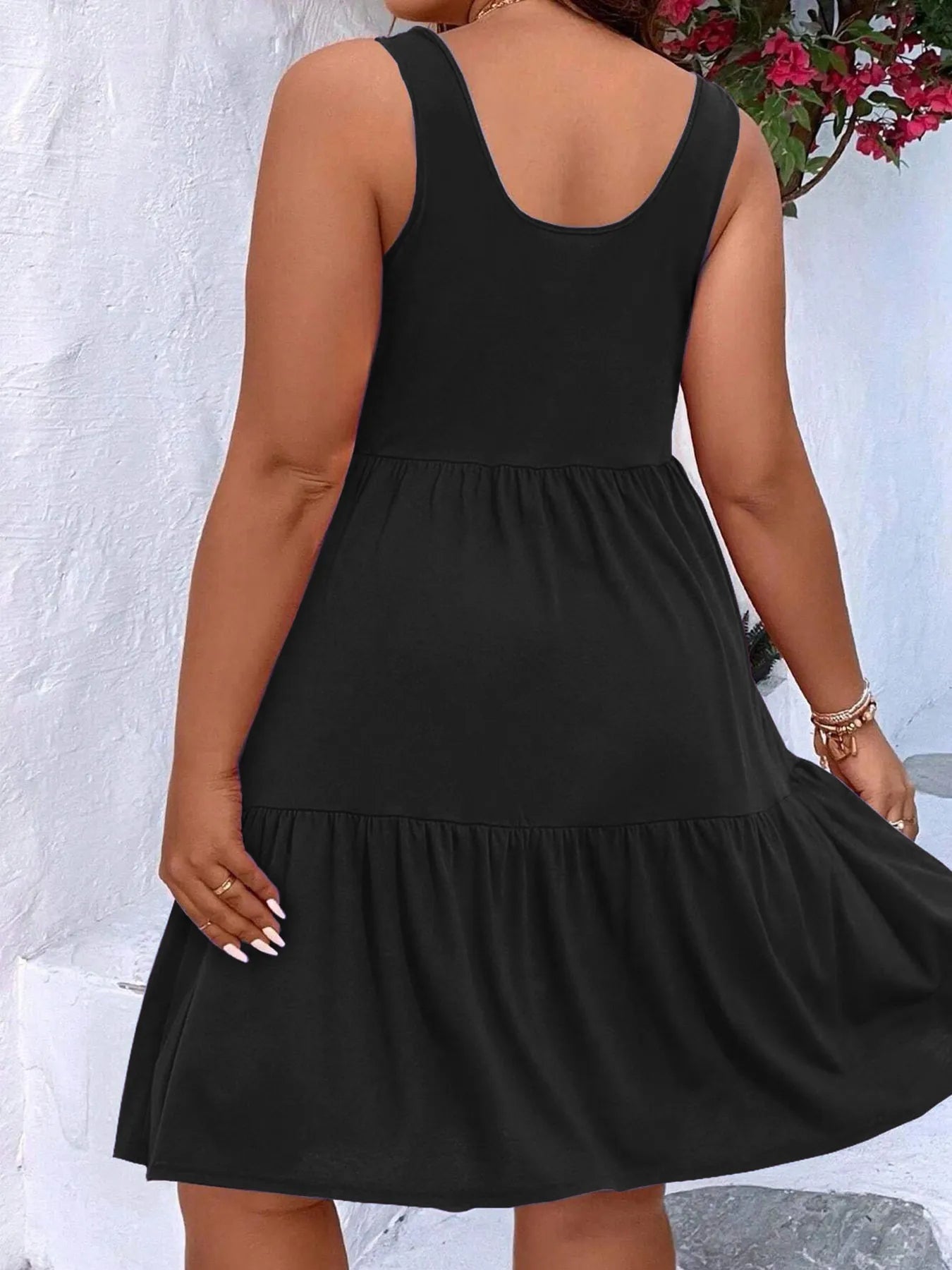 Tiered Scoop Neck Tank Dress