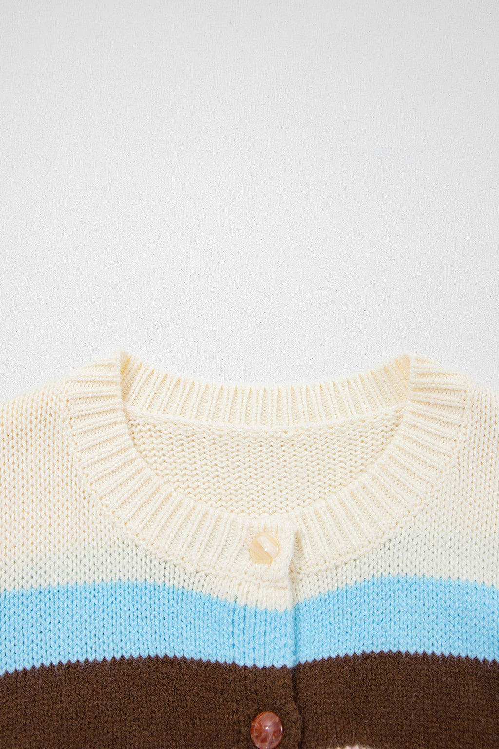 Pink Stripe Striped Colorblock Drop Shoulder Cardigan