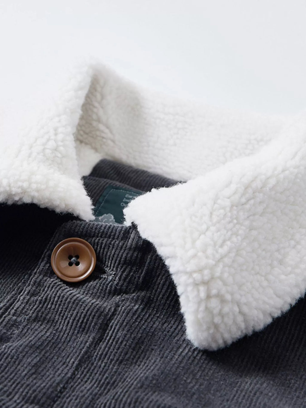 Men's Plus Size Sherpa Corduroy Button Up Jacket