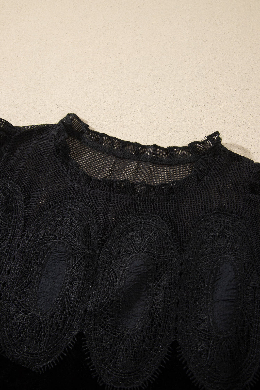 Black Embroidered Velvet Short Sleeve Mini Shift Dress