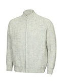Men's Cable Knit Zip-Up Mock Neck Cardigan