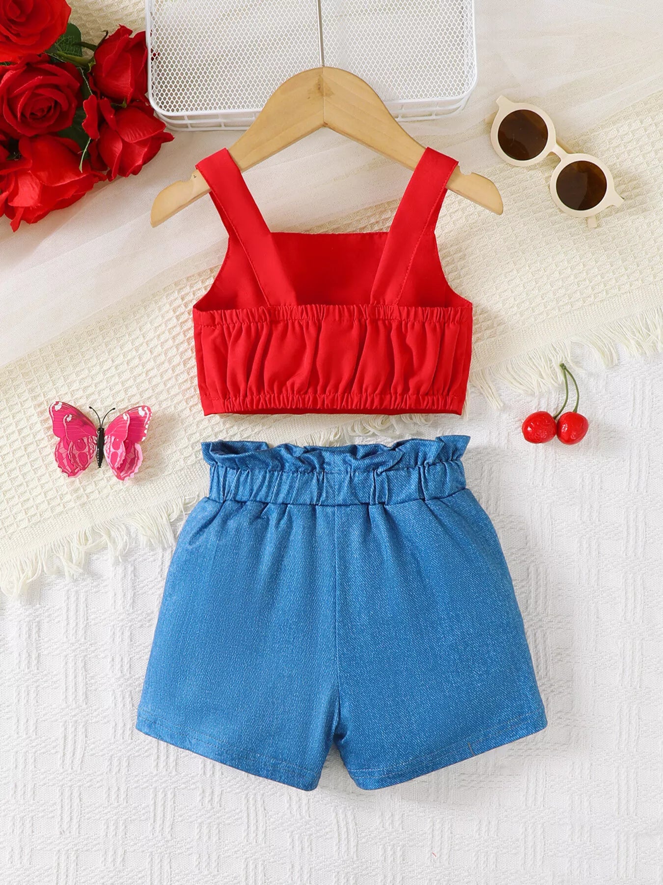 Children's Bow Tank and Shorts Set