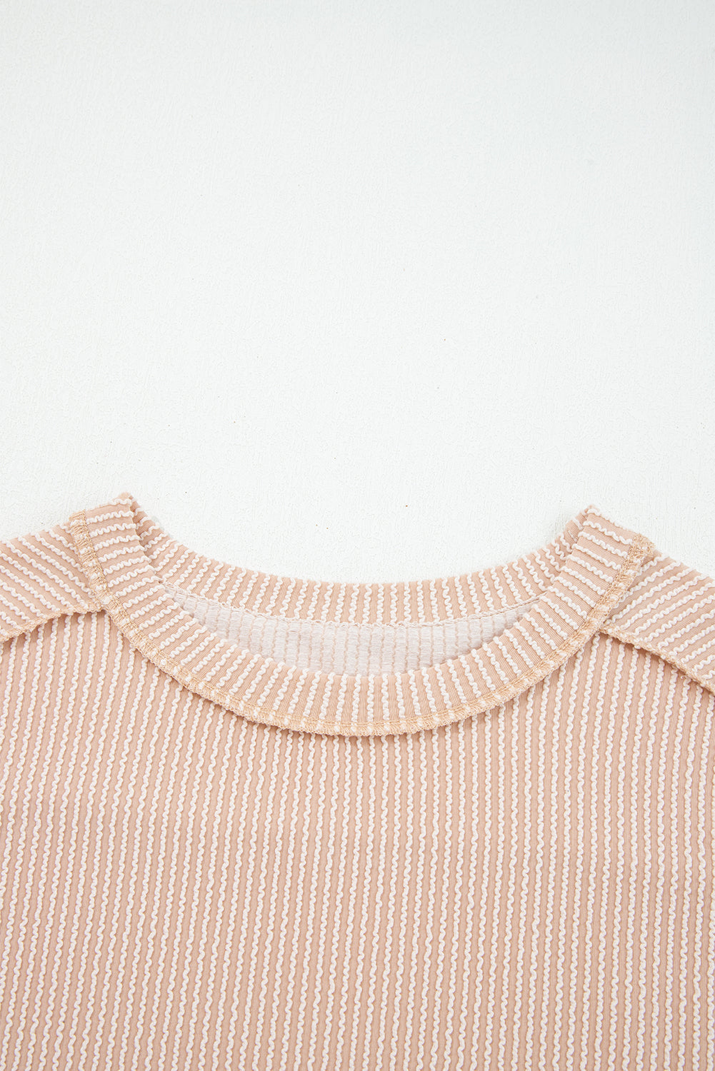 Solid Corded Knit Long Sleeve Top