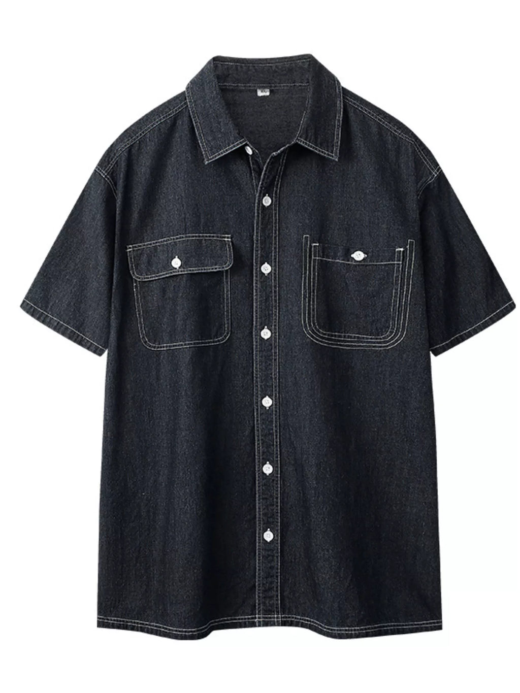 Men's Plus Size Casual Short Sleeve Denim Shirt
