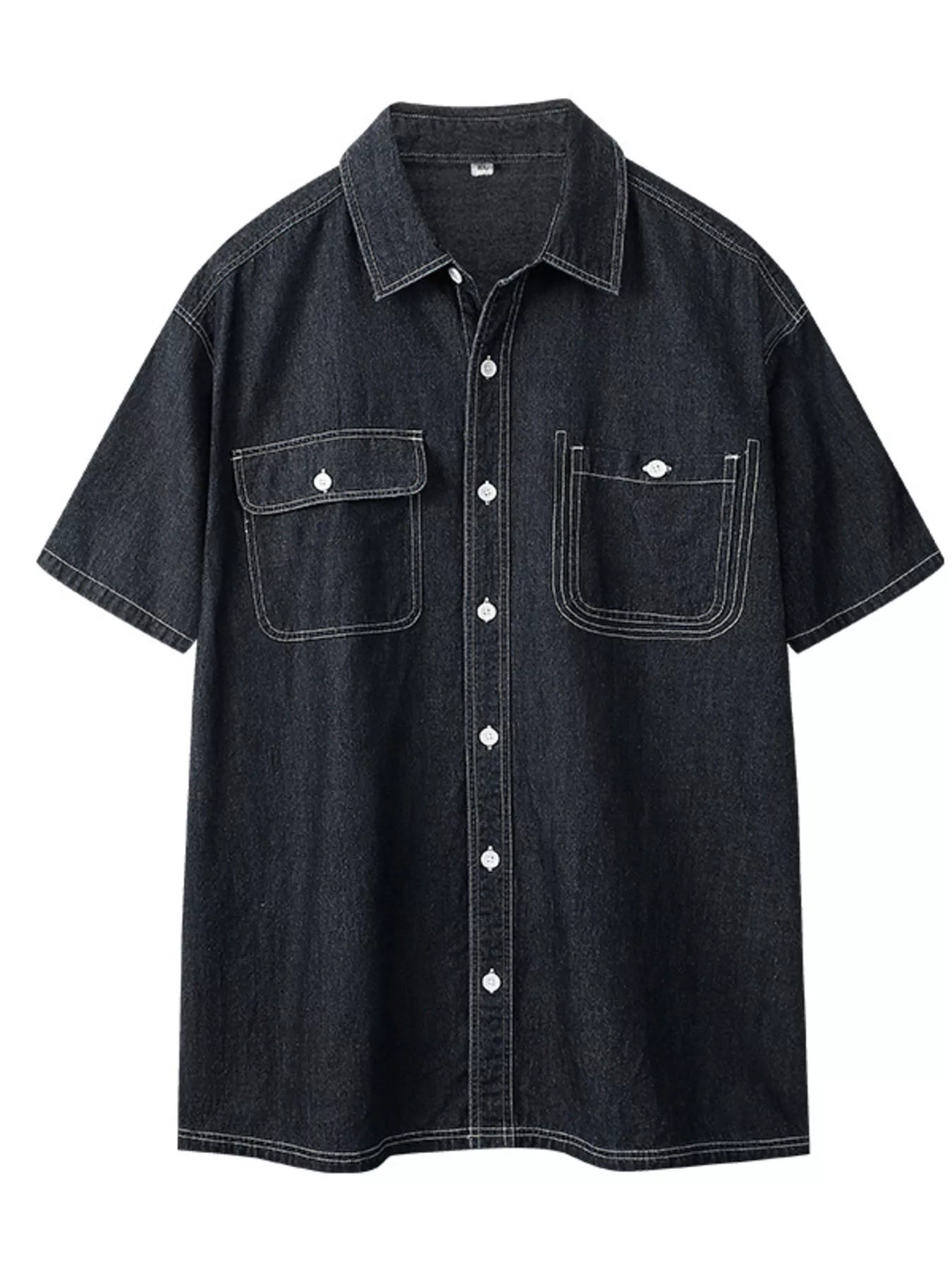 Men's Plus Size Casual Short Sleeve Denim Shirt