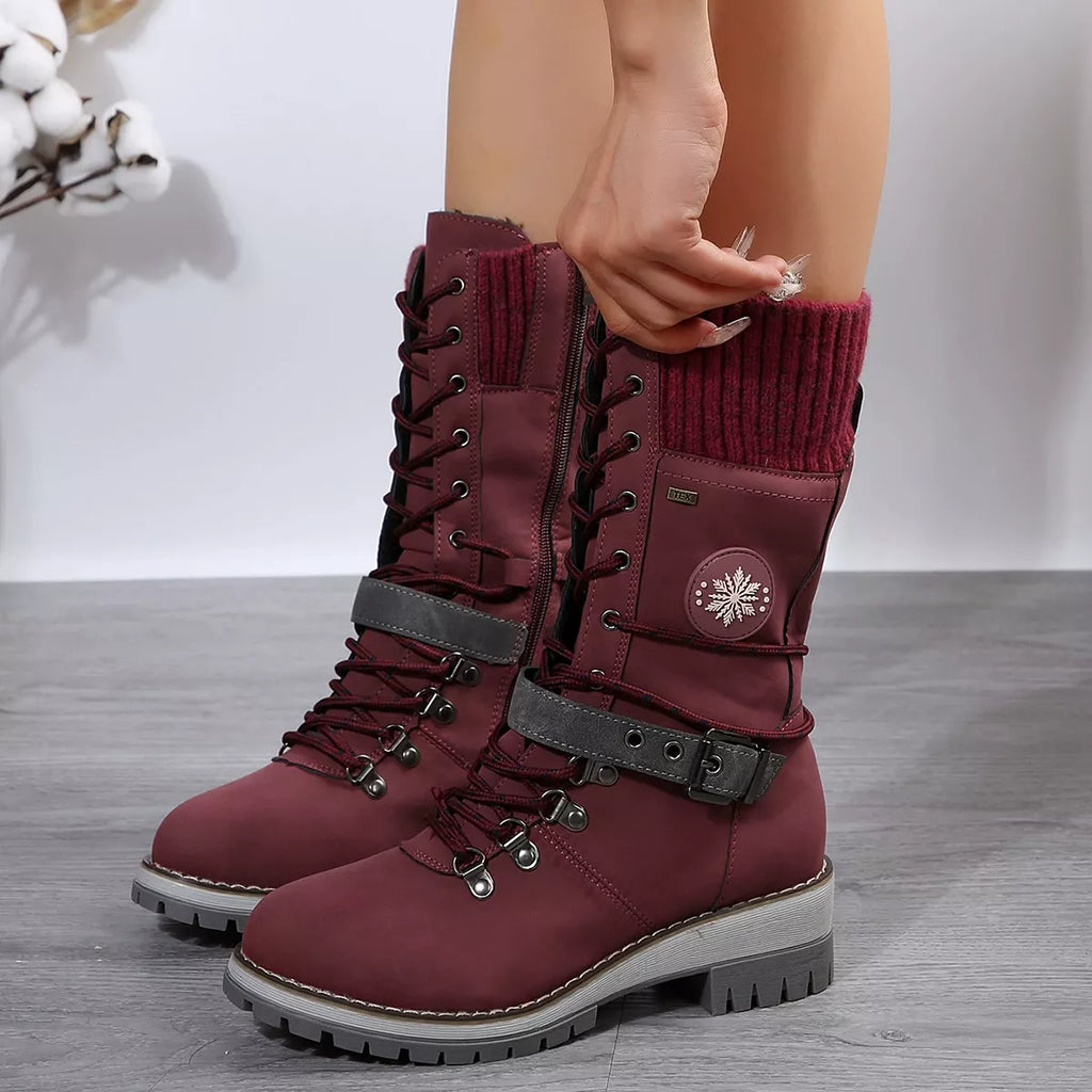 Lace Up Block Heel Boots