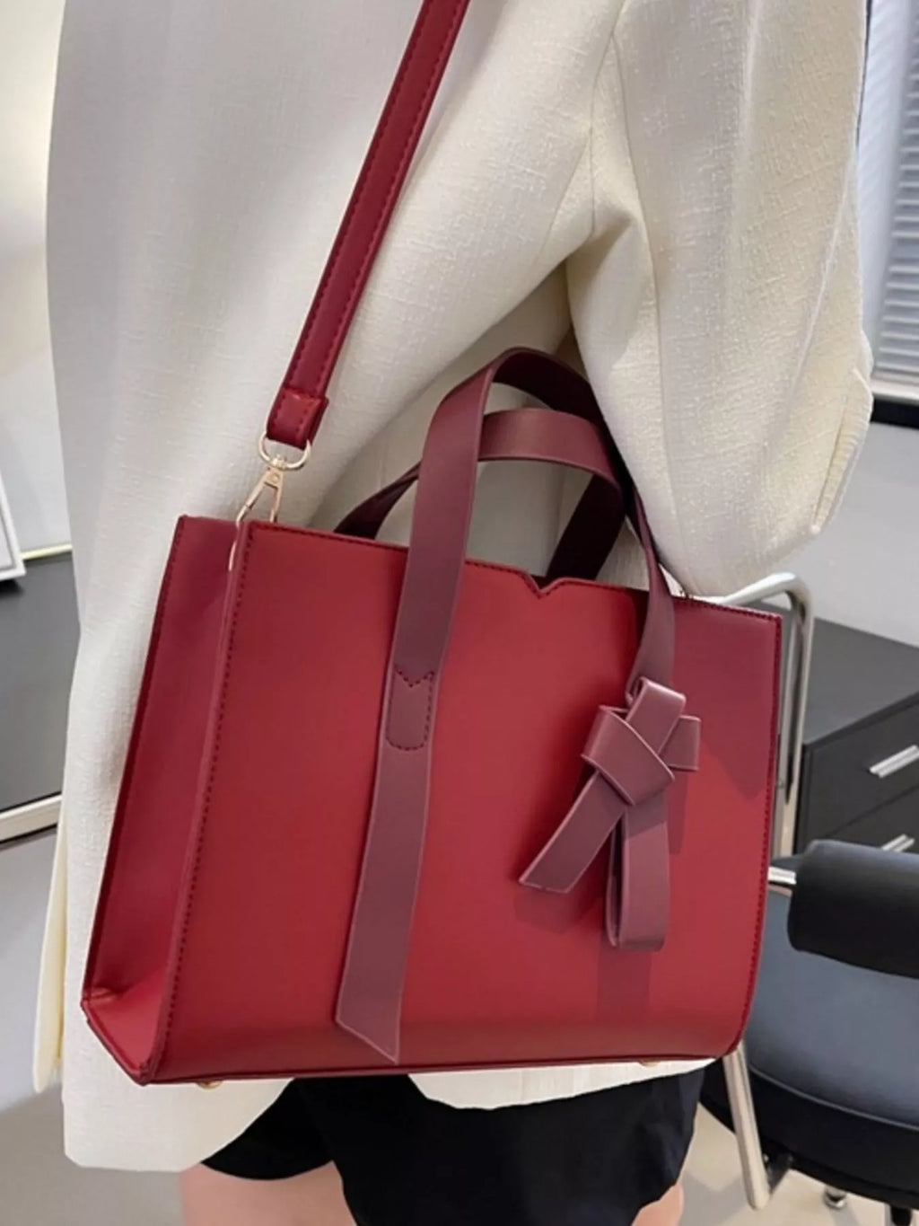 Faux Leather Tote Bag
