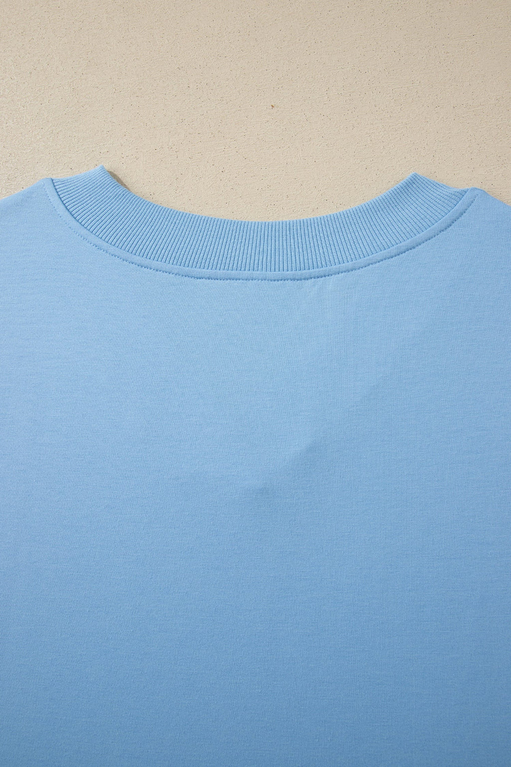 Beau Blue Solid Color V Neck Tee Drawstring Pant Set