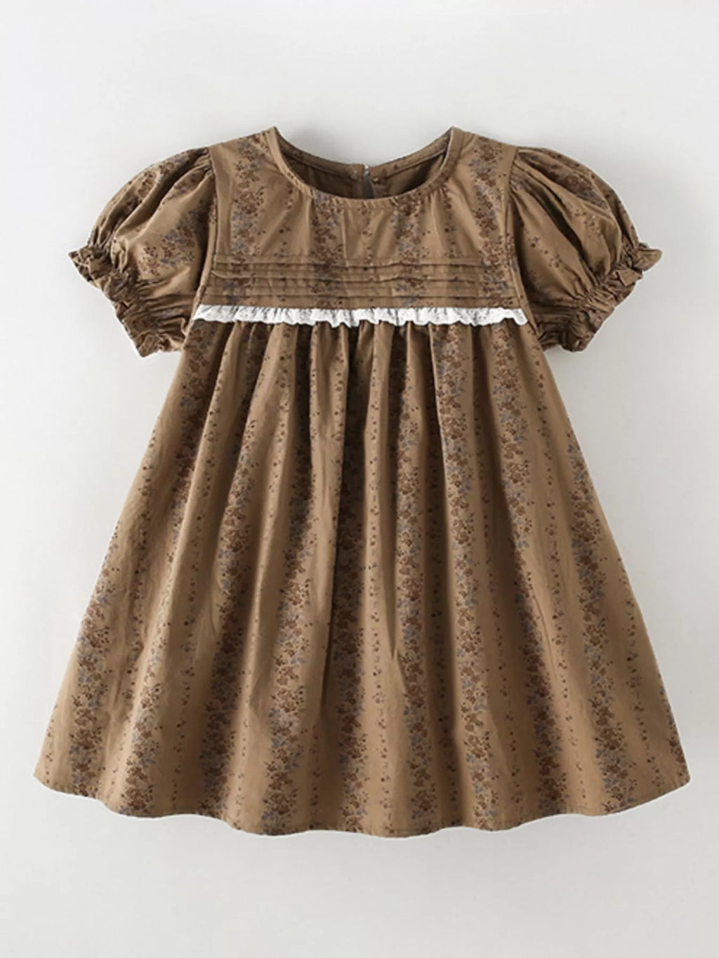 Children's Vintage Floral Puff Sleeve Dress