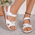 Cutout Wedge Sandals with Ankle Strap