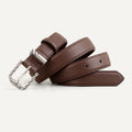 Leather Belt with Twisted Buckle