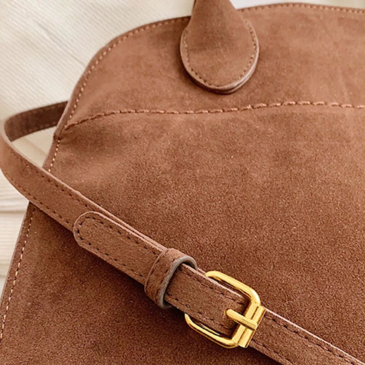 Suede Leather Large Handbag