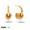 18K gold C-shaped earrings with a hoop design