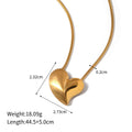 18K gold heart-shaped/geometric design light luxury necklace, earrings and ring set
