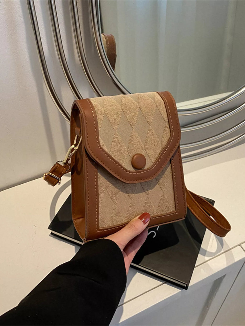 Adjustable Strap Flap Crossbody Bag