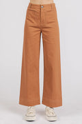 Mittoshop Twill Patch Pocket High Rise Wide Leg Pants