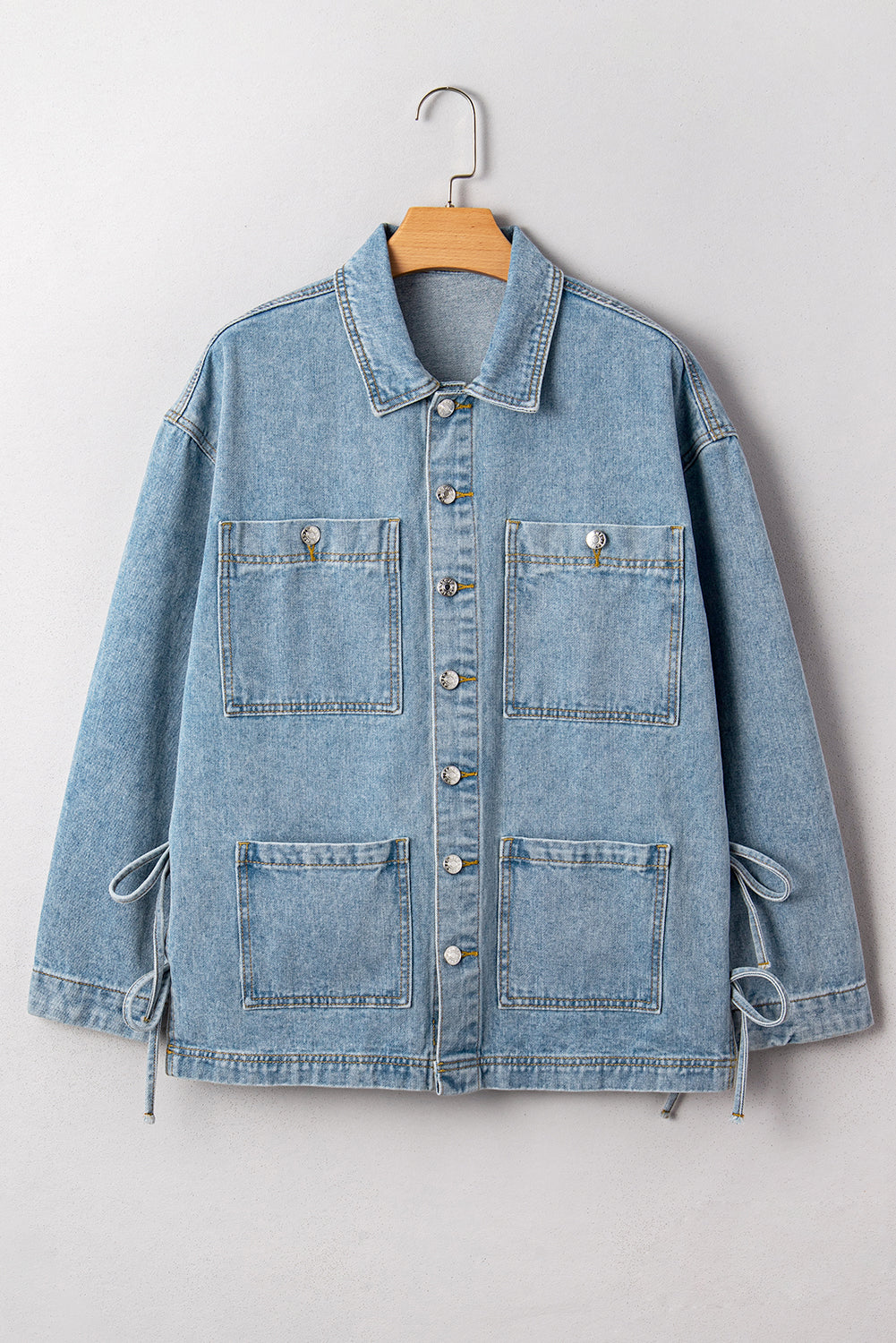 Denim Patch Pocket Side-Tie Jacket