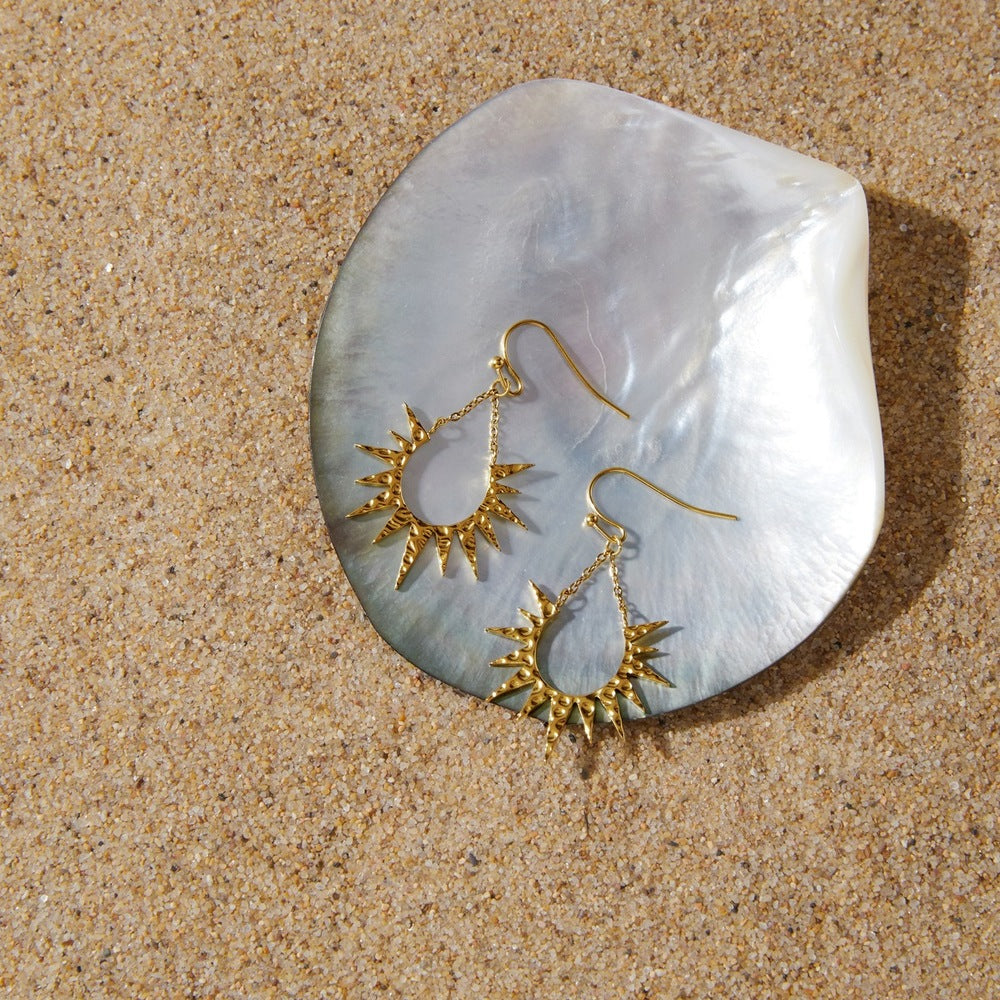 Sun Tassel Drop Earrings