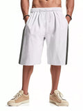 Men's Full Size Casual Striped Shorts Plus Size