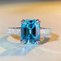 925 Sterling Silver Zircon Geometric Ring