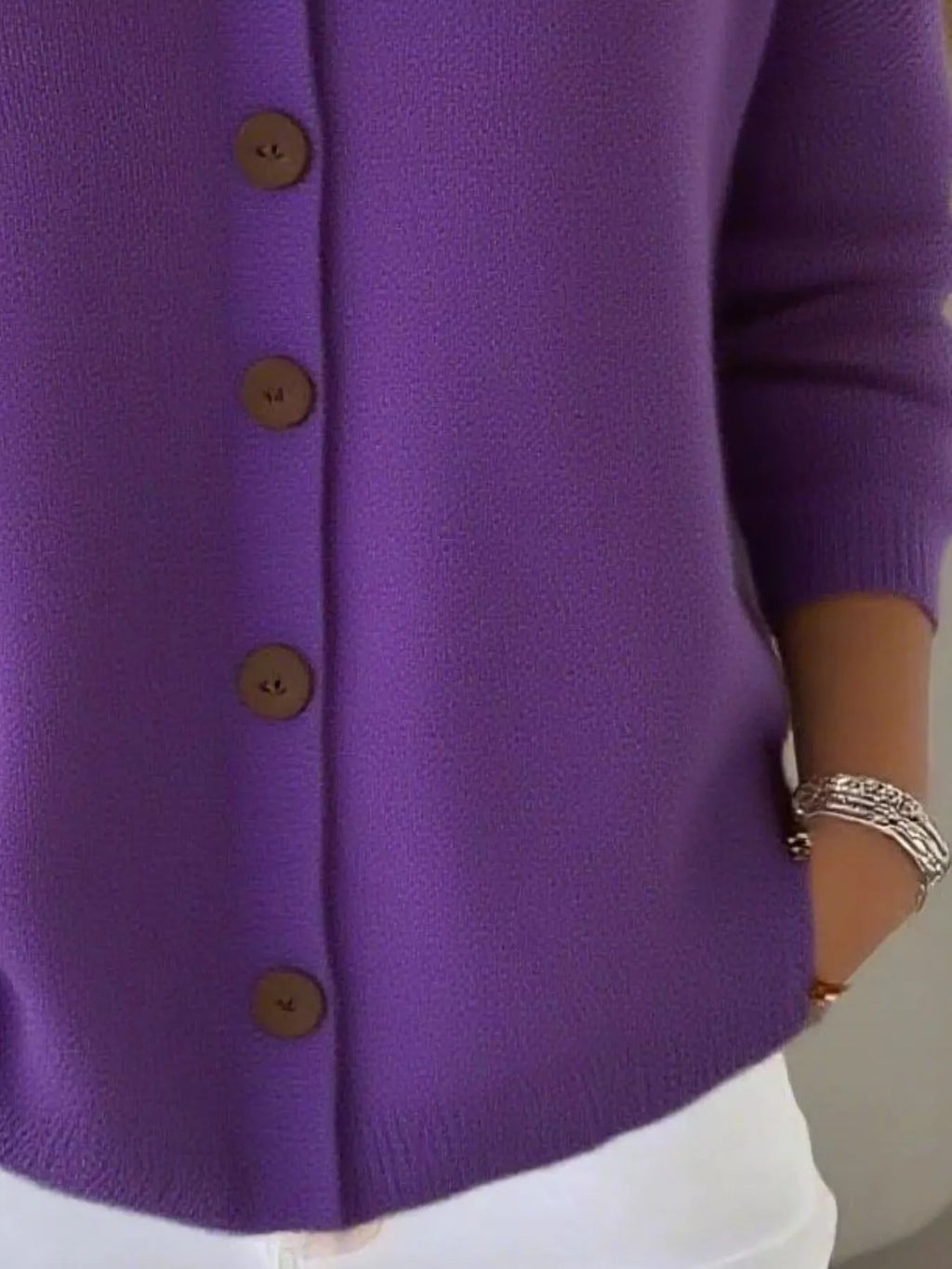 Full Size V-Neck Button-Down Knit Cardigan Plus Size