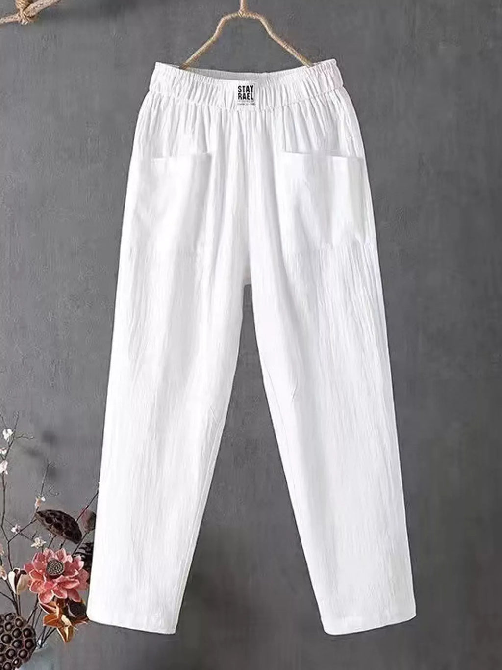 Full Size High-Waisted Elastic Loose Harem Pants Plus Size