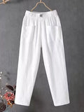 Full Size High-Waisted Elastic Loose Harem Pants Plus Size