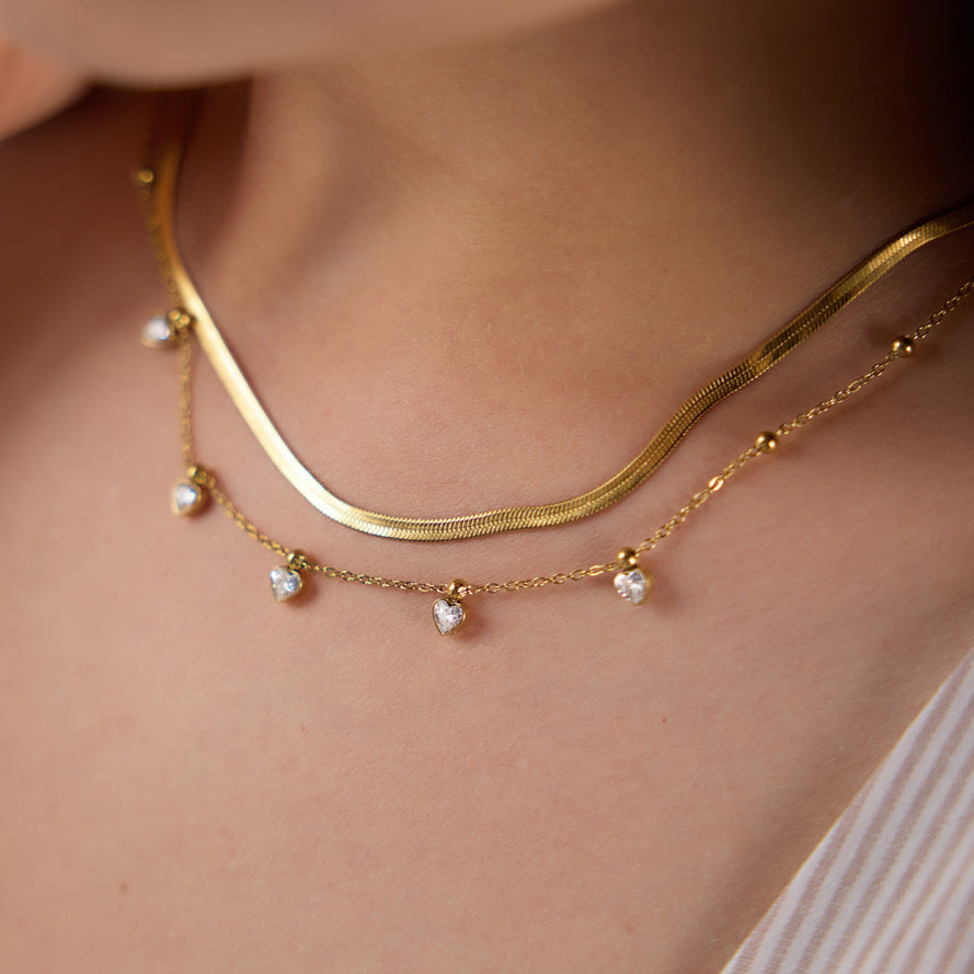 Double Layer Zircon Necklace Collection