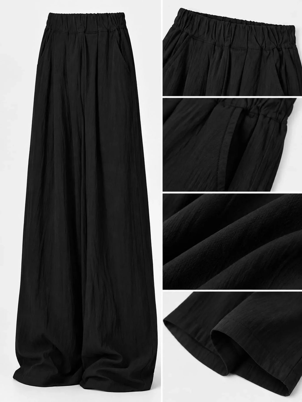 High-Waisted Loose Fit Wide-Leg Casual Pants
