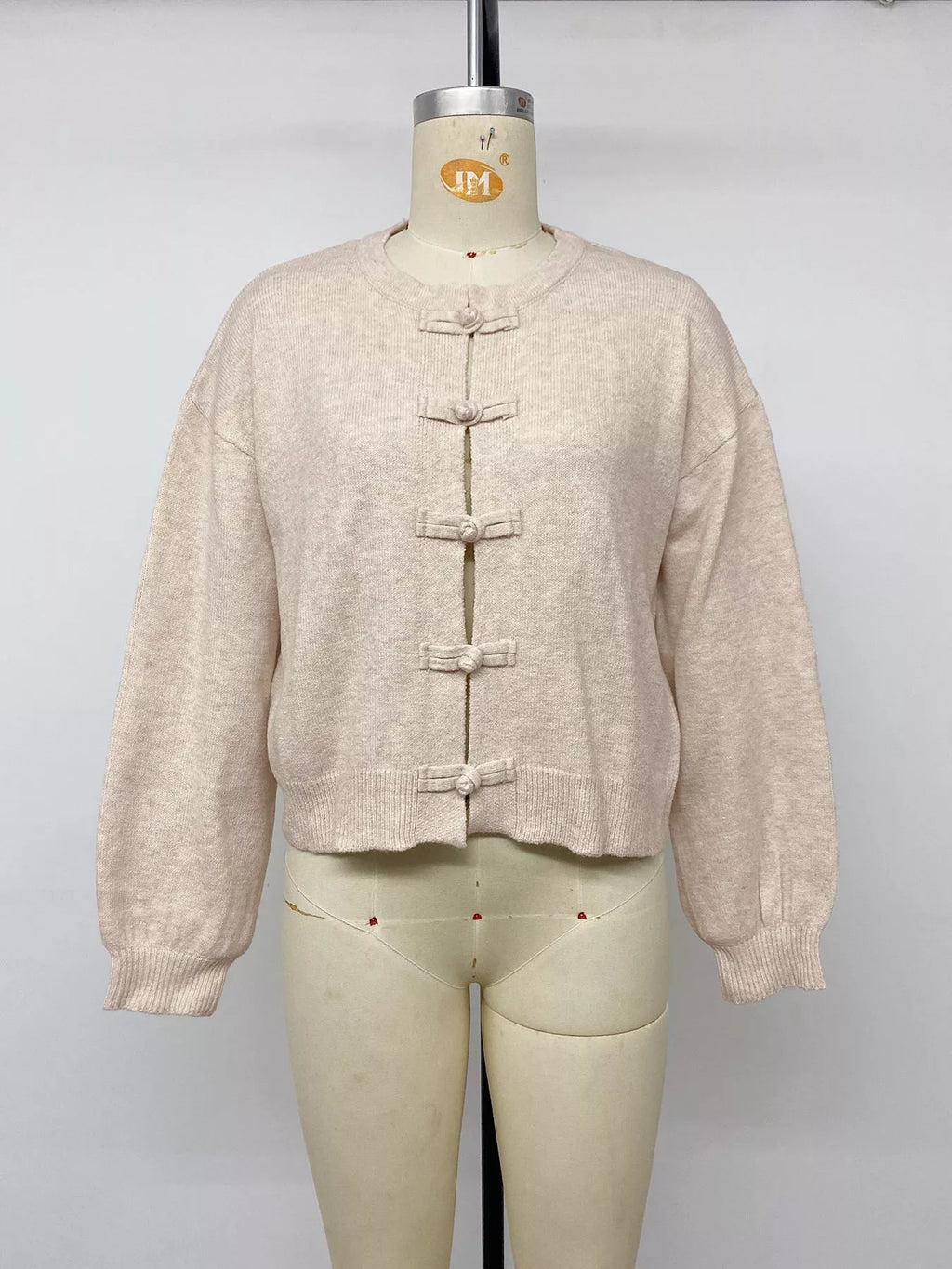 Button Up Dropped Shoulder Cardigan