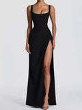 Sleeveless High-Slit Evening Maxi Dress