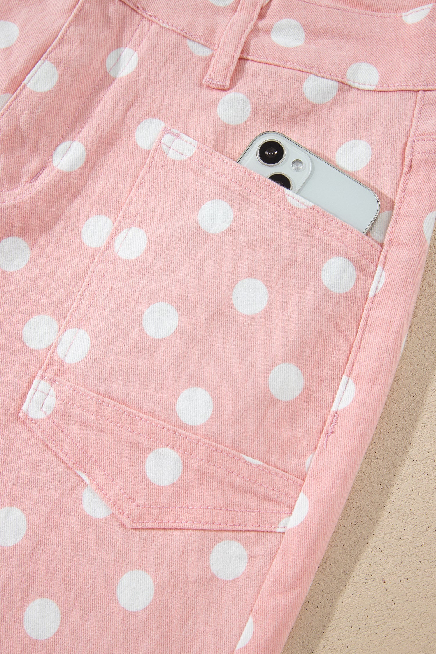 Sky Blue Polka Dot Casual Slim Fit Jeans