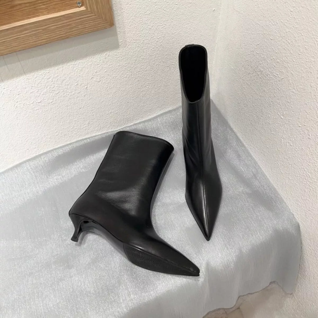 Point Toe Kitten Heels Boots
