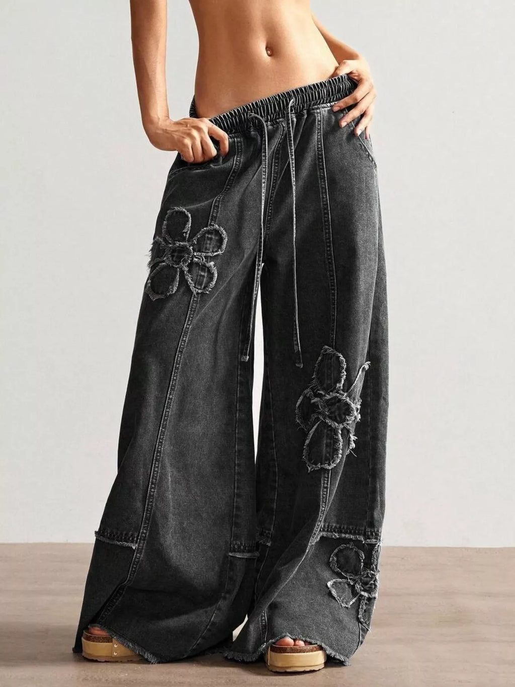Flower Wide Leg Jeans