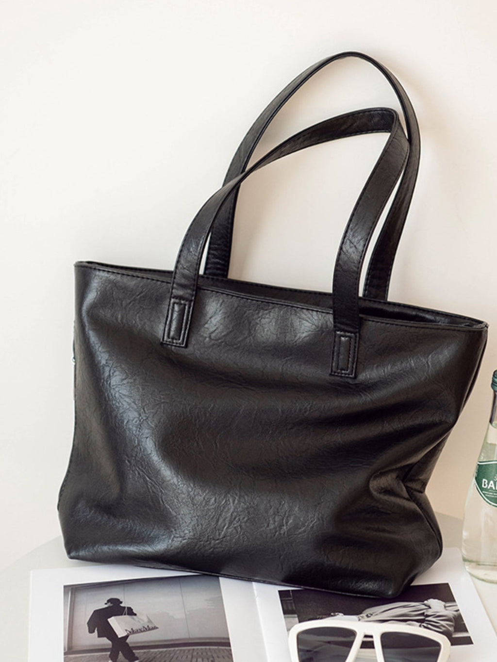 Classic PU Leather Tote Handbag