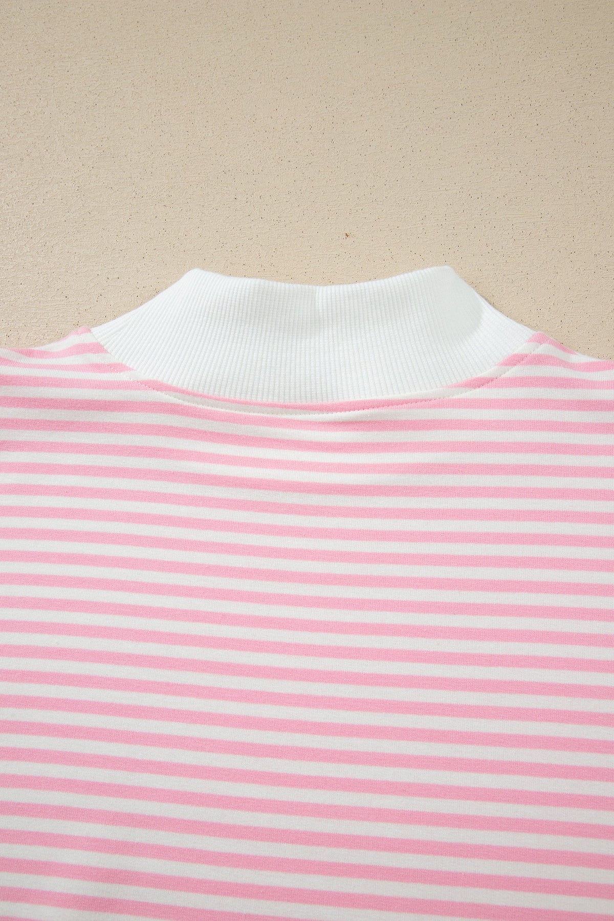 Stripe Oversize Mock Neck Sweatshirt & Shorts Set