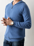 Men's Plus Size Zip Up Long Sleeve Hooded Cardigan