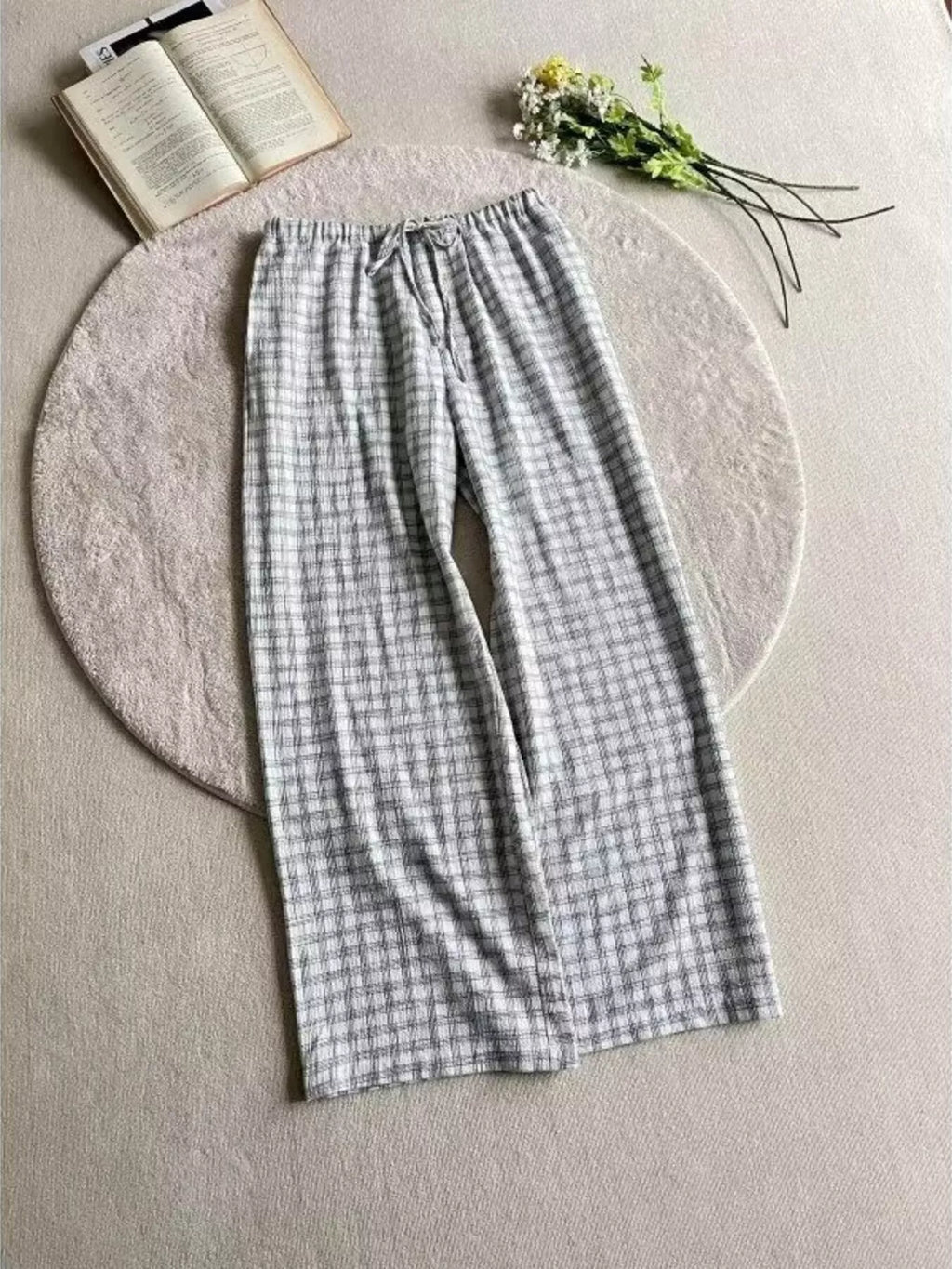 Men's Plus Size Plaid Wide-Leg Pants