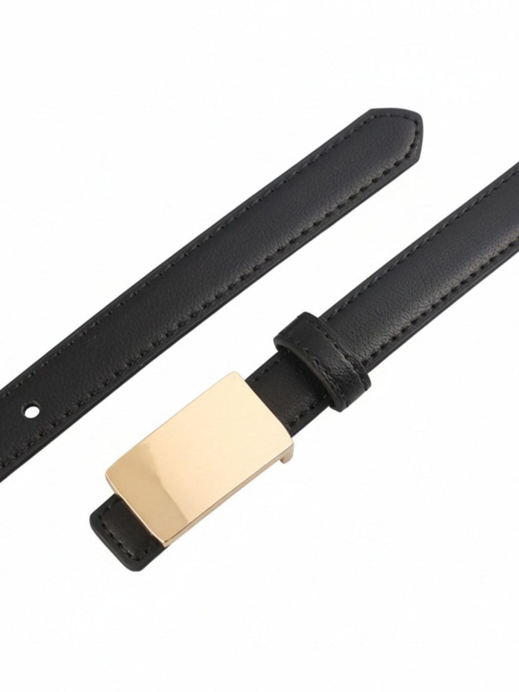 Gold Buckle Skinny Belt