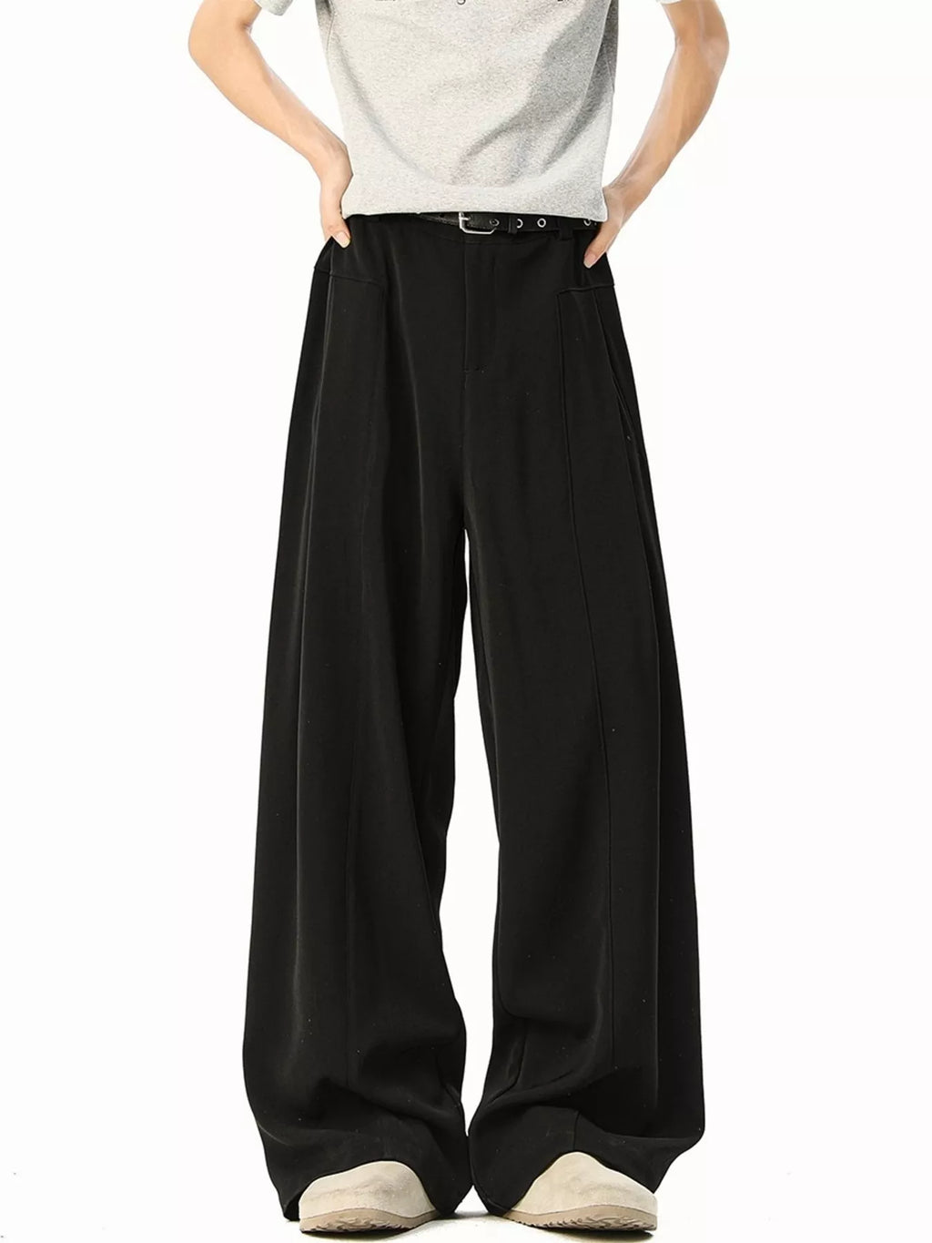 Men's Plus Size Wide-Leg Pants