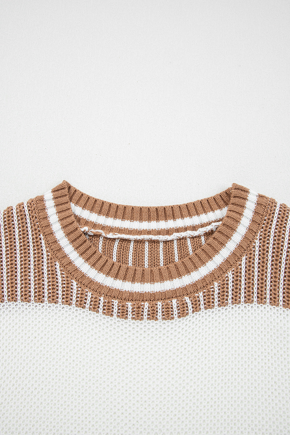 Stripe Patchwork Drop Shoulder Sweater
