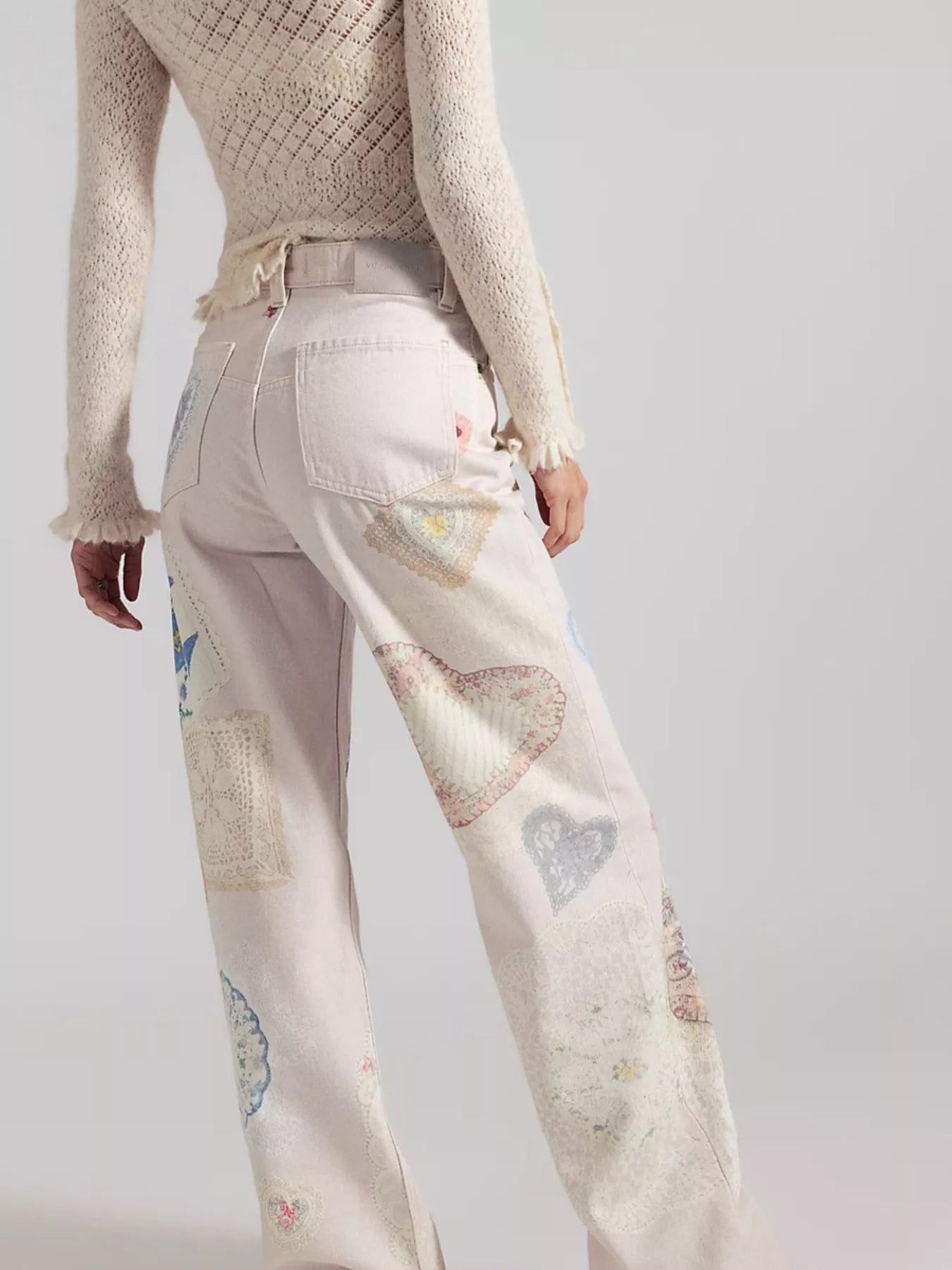 Printed Wide Leg Jeans