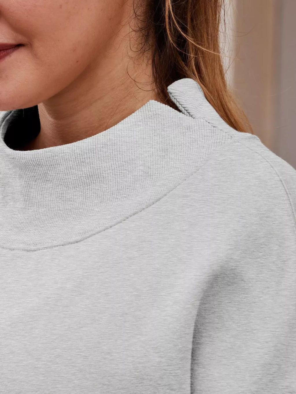 Oversized Mock Neck Long Sleeve Sweatshirt