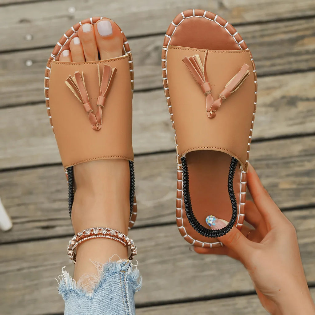 Tassel Detail Flat Sandals