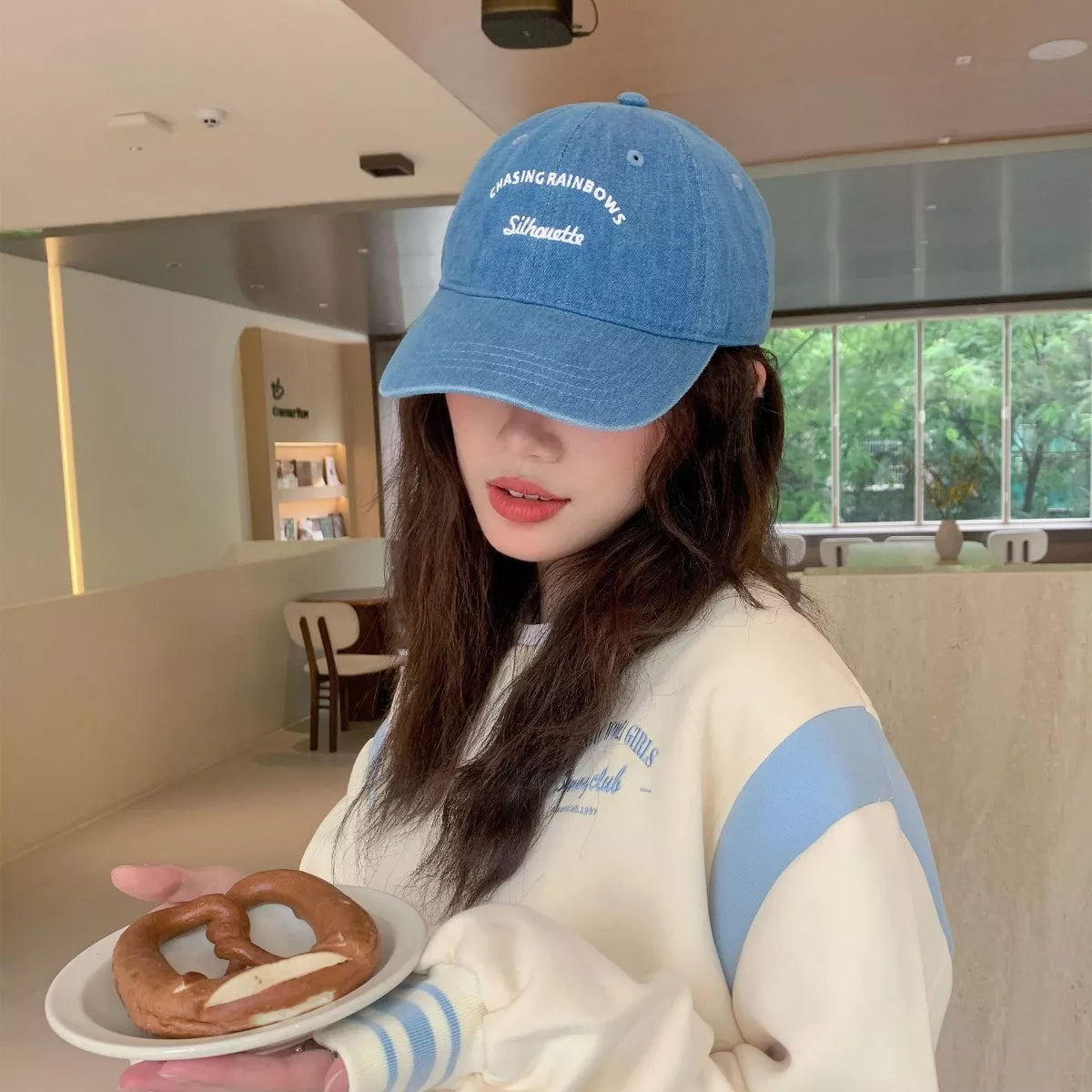 Embroidered Denim Baseball Cap