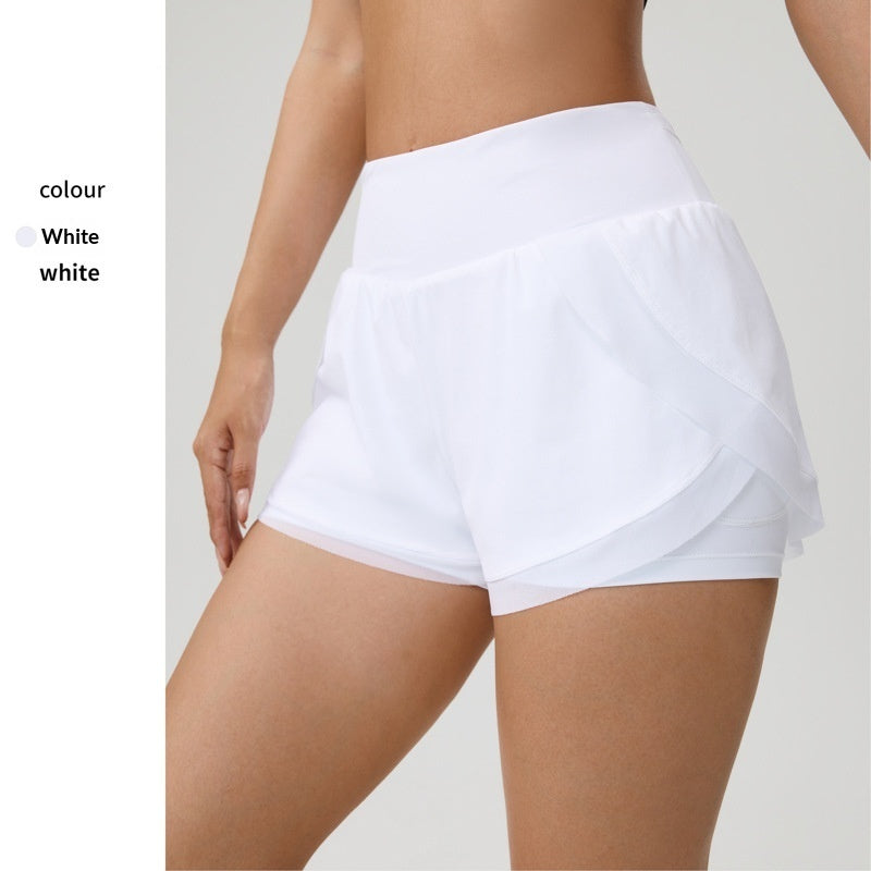 Fake Two-piece Yoga Shorts Womens Thin-style Athletic Fitness Shorts