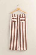 Striped Pocket Detail Cotton Maxi Skirt