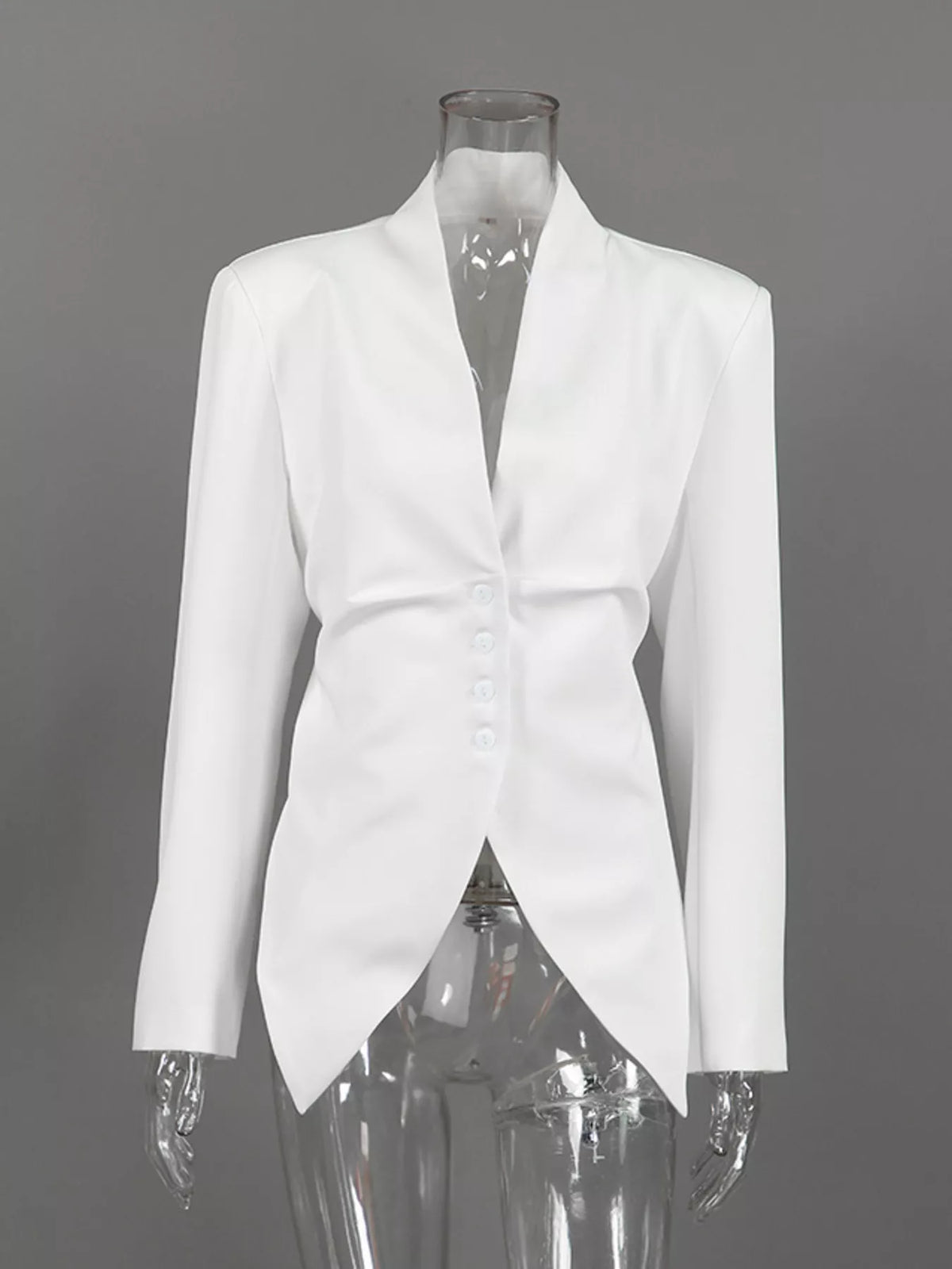 Slim-Fit Asymmetric Hem Blazer
