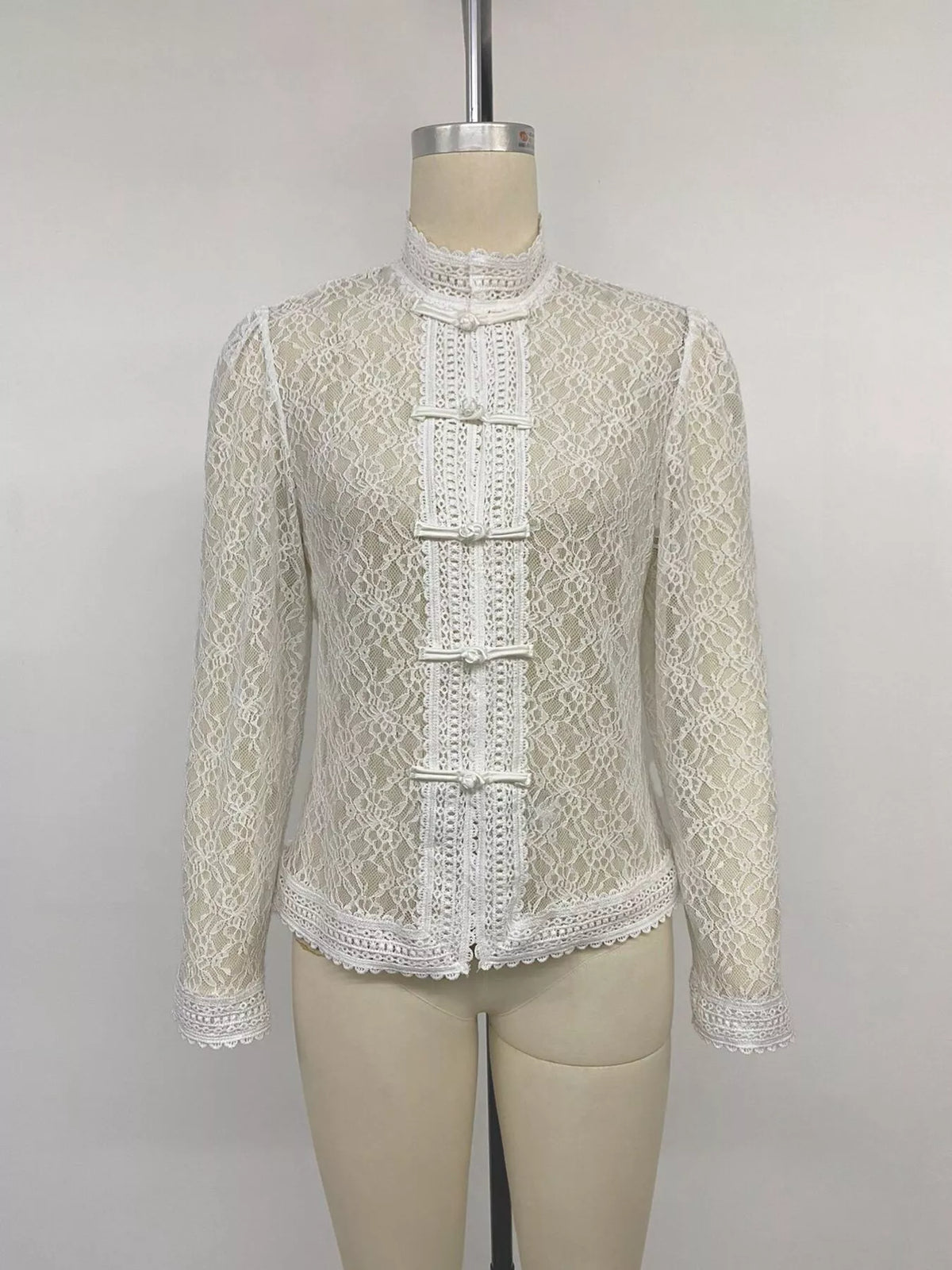 Lace Chinese Style Button Shirt